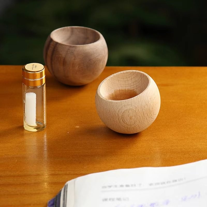 Ciotola diffusore per oli essenziali in legno massello per aromaterapia, profumo casa e decorazione naturale