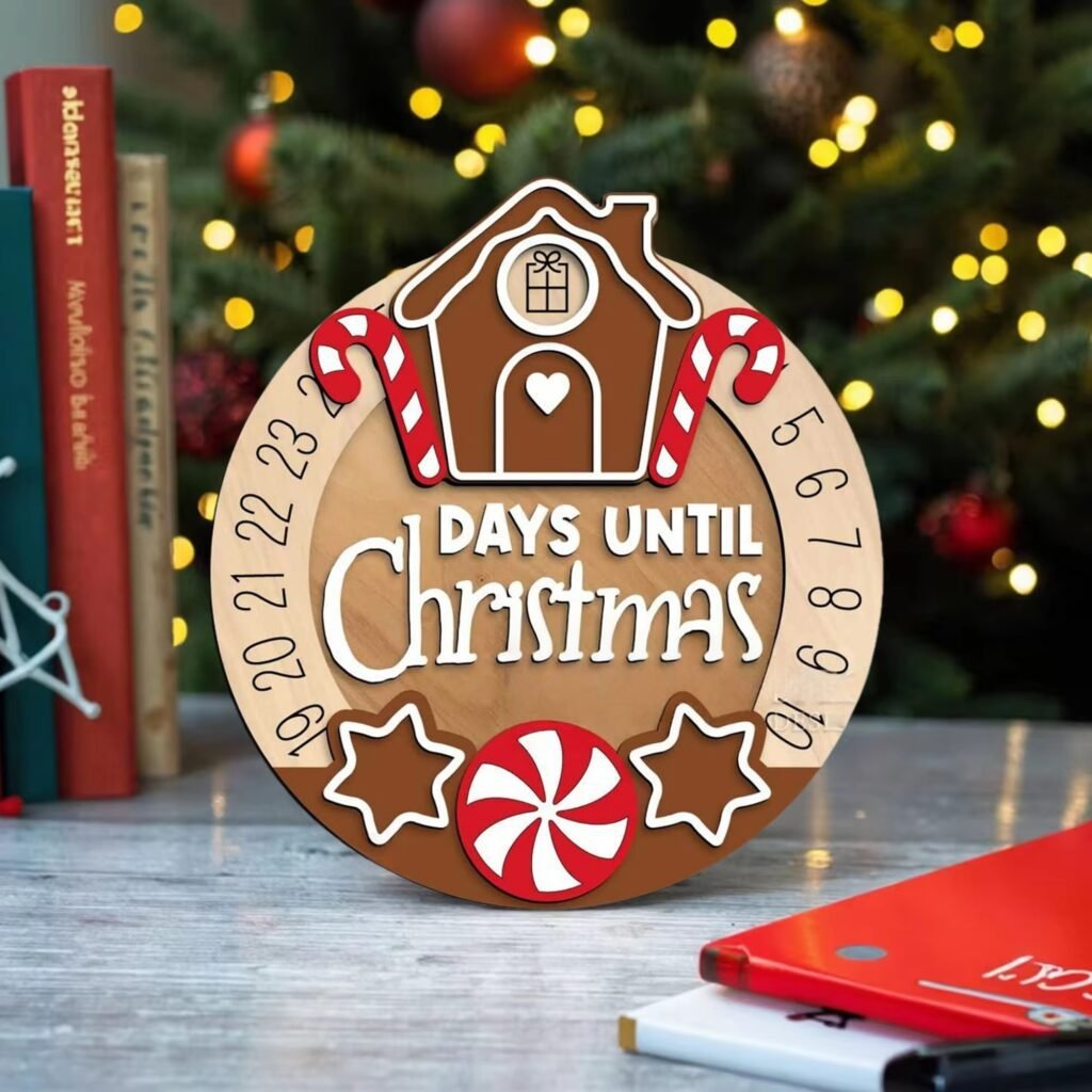 Wooden Home Sweet Home decorative sign with layered design and gingerbread elements for wall and tabletop décor