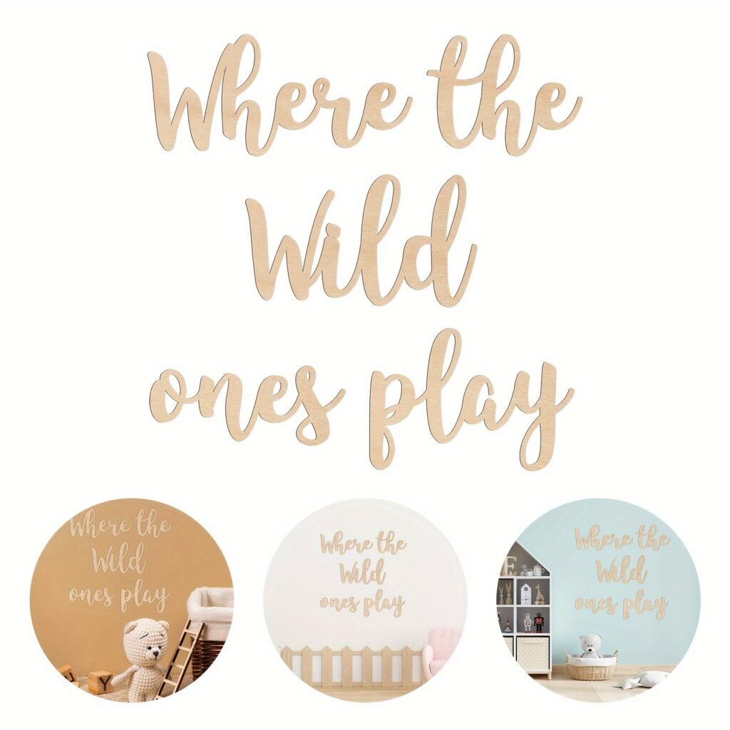 Wooden nursery wall letters Where the Wild Ones Play