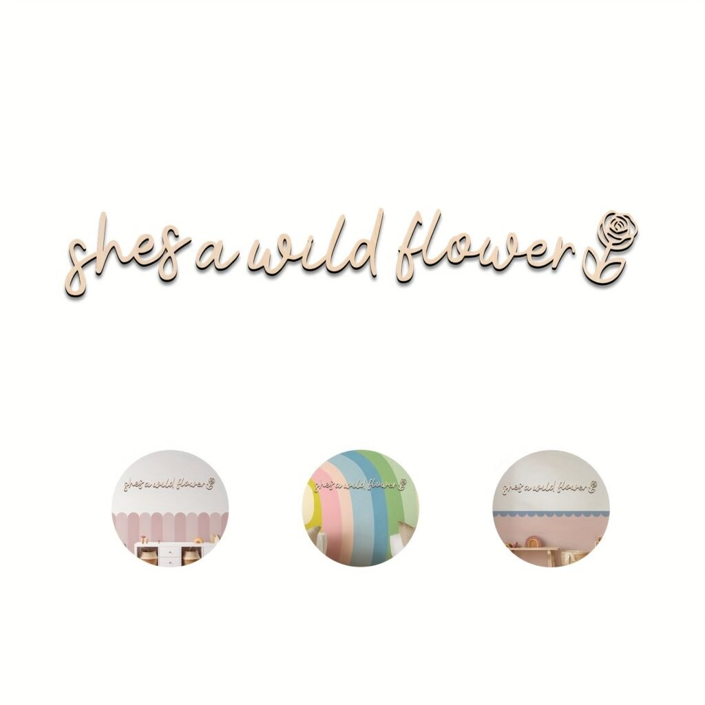 Wooden nursery wall sign She’s a Wildflower