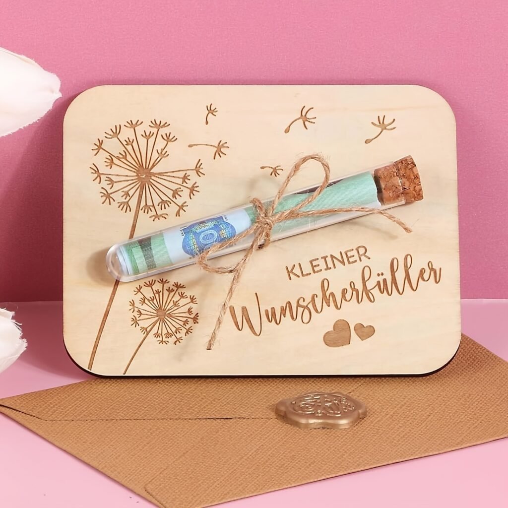 Custom wooden vacation fund holder for travel savings honeymoon gifts and holiday money display