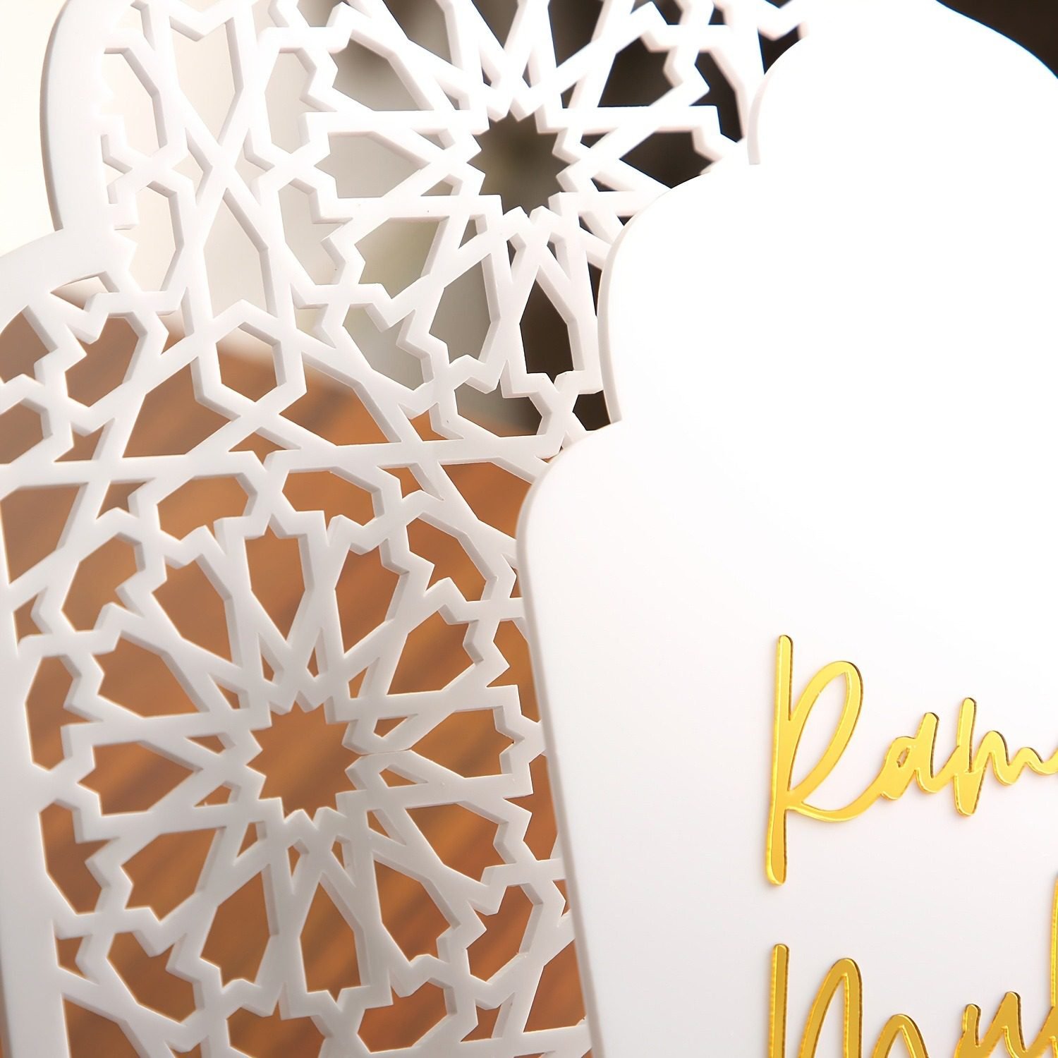 OEM acrylic Eid table decor for Islamic gift brands from acrylic and wooden crafts factory