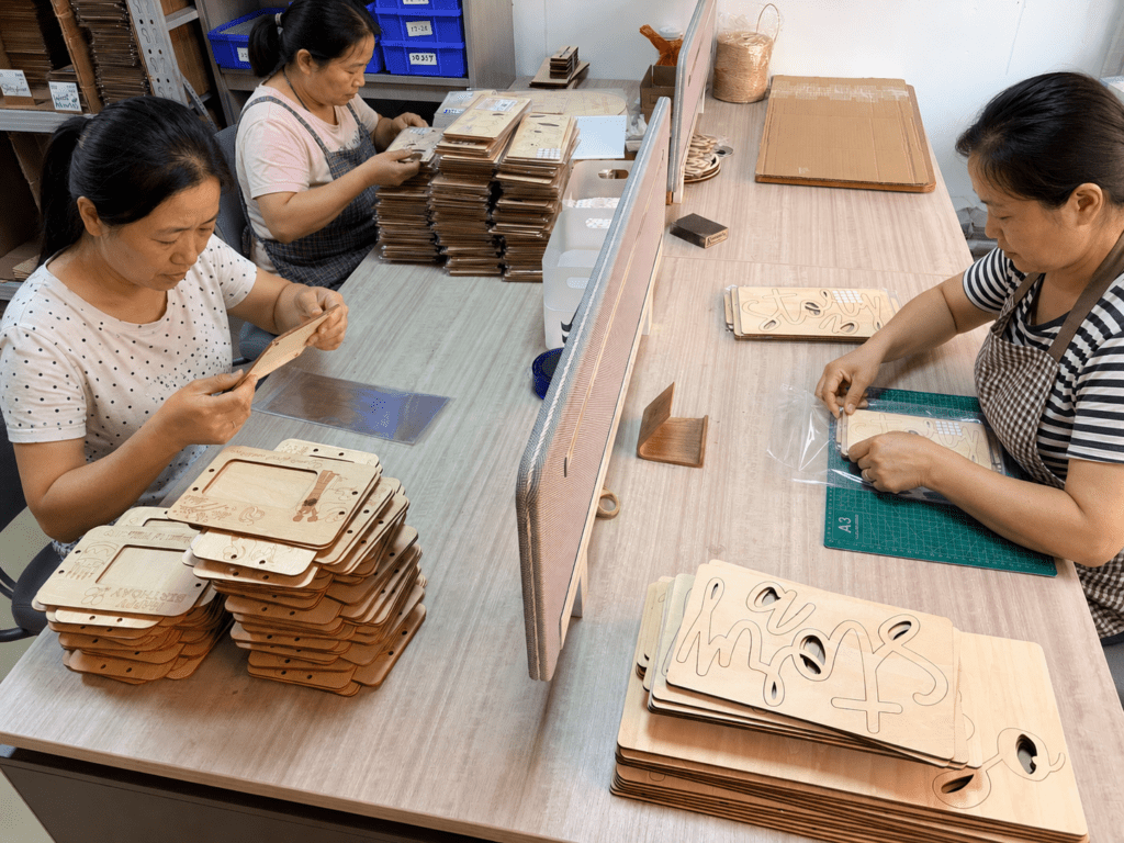 Quality inspection for custom wooden crafts before packaging