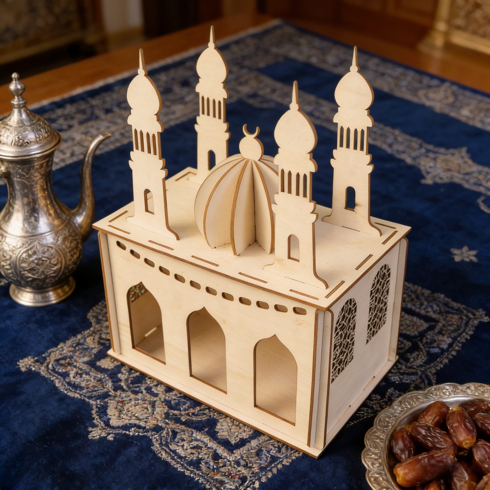 OEM wooden Ramadan mosque decoration for Islamic gift brands from wooden crafts factory