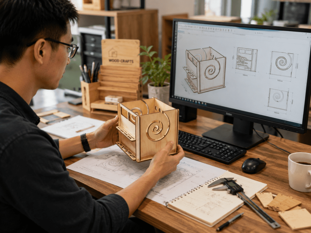 custom wooden crafts sample checking before bulk production