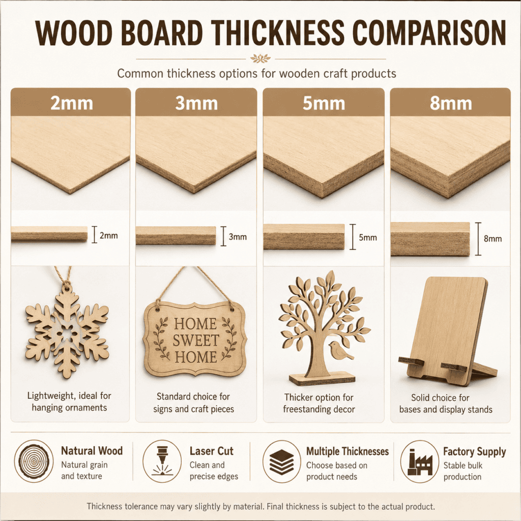 wood thickness for laser cut crafts comparison