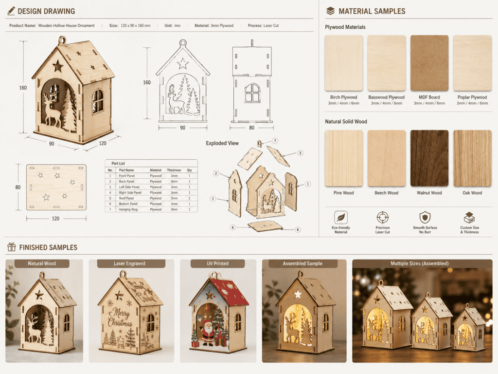 Sample development process for custom wooden craft production